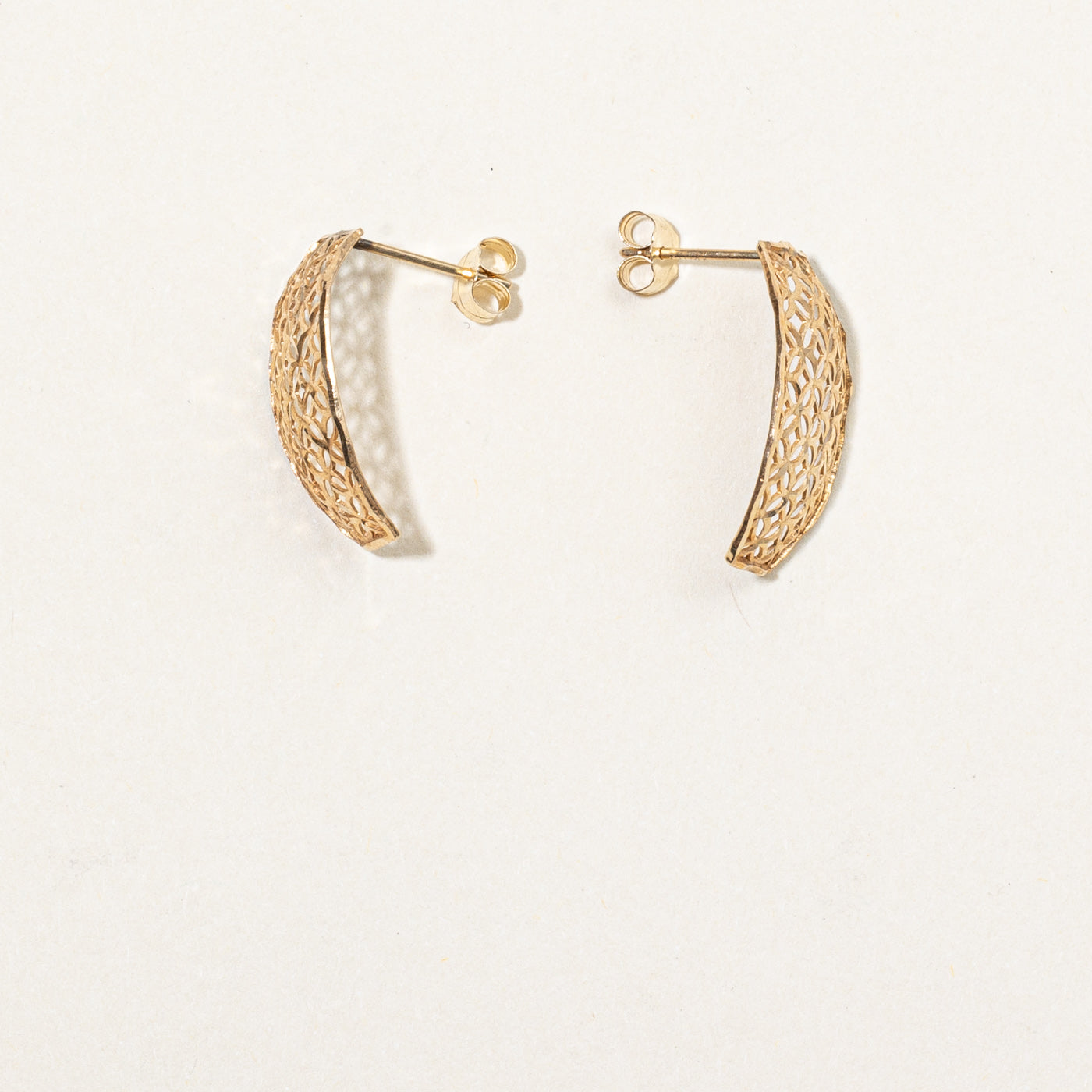 14k Yellow Gold Lattice Earrings