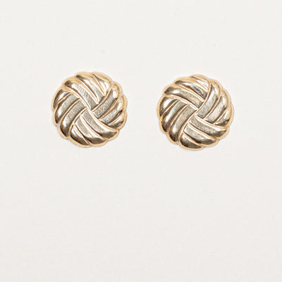 14k Yellow Gold Shield Earrings