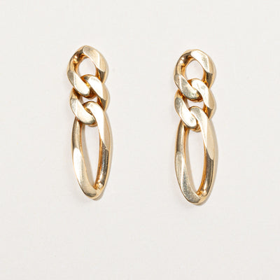 14k Yellow Gold Figarucci Link Earrings