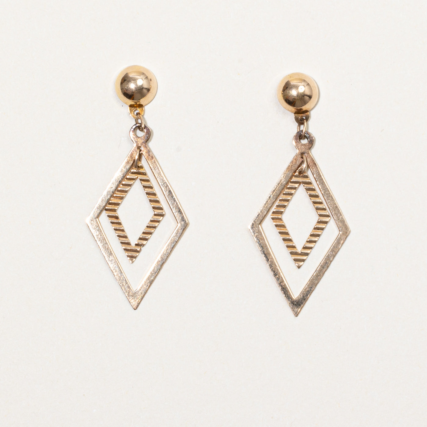 12k Yellow Gold Drop Earrings