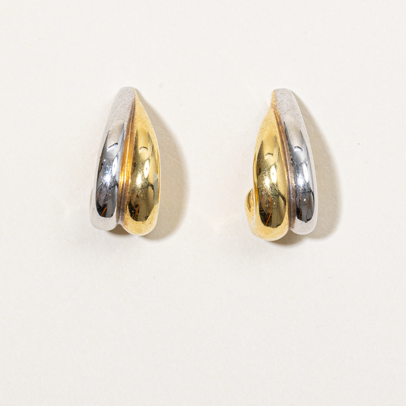 14k Two Tone Gold Earrings