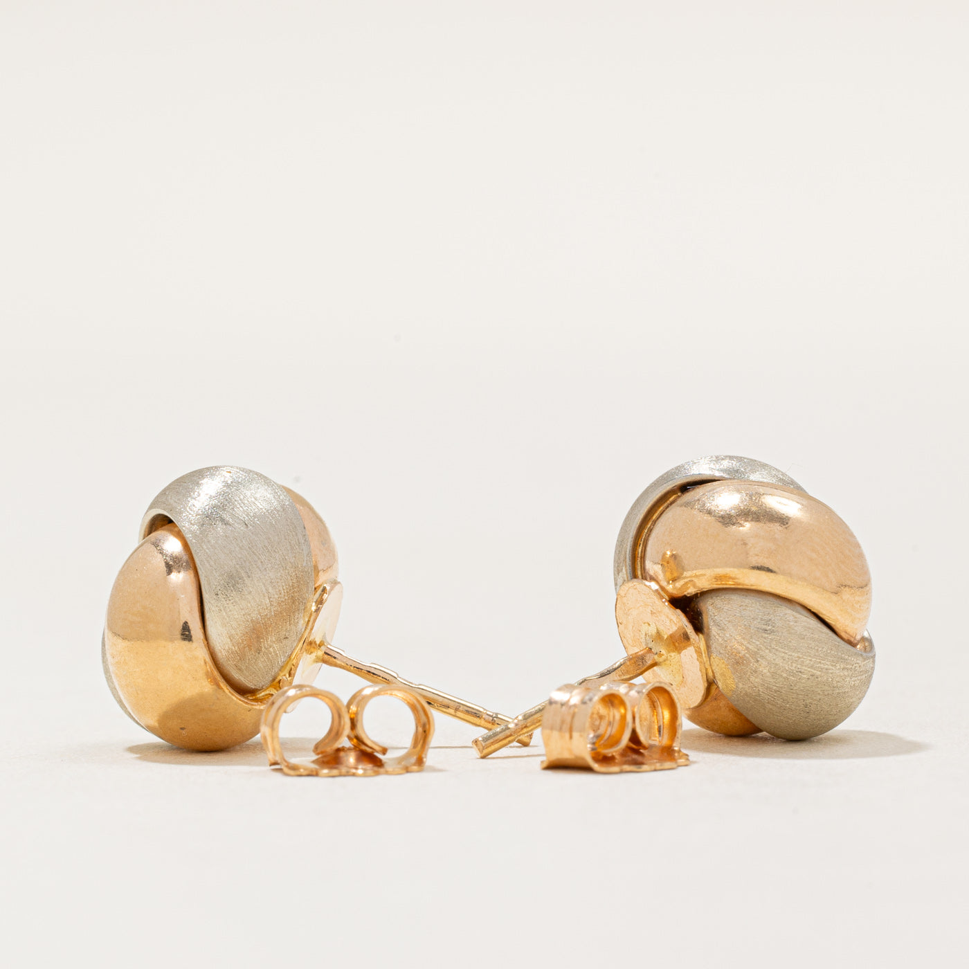 19k Two Tone Gold Knot Earrings