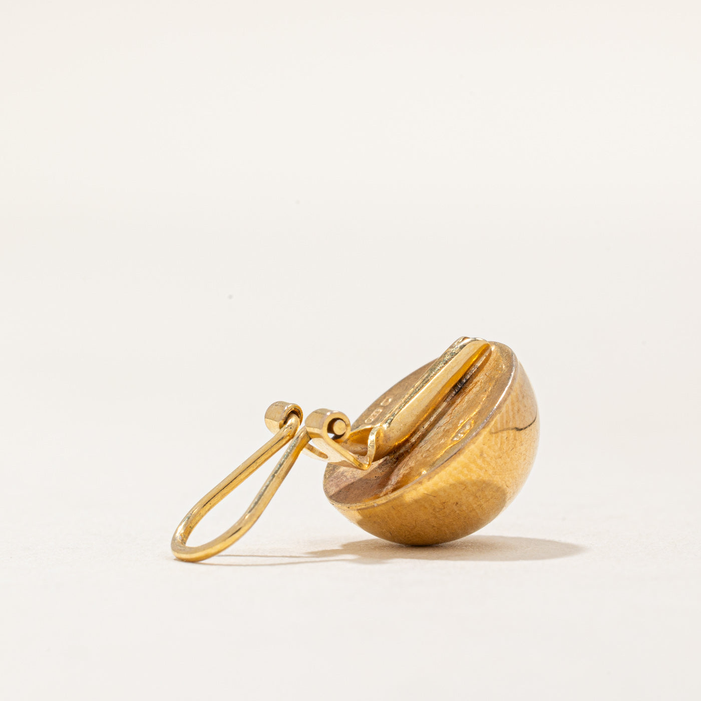 9k Yellow Gold Half Dome Clip On Earrings