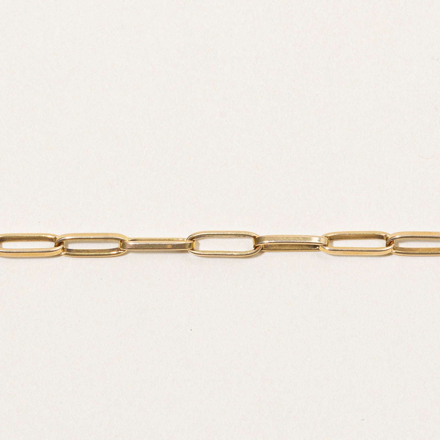 18k Yellow Gold Paperclip Cuff Closure Bracelet | 7" |
