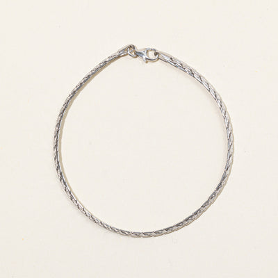 14k White Gold Woven Link Bracelet | 7.25