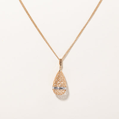 Birks' 18k Two Tone Gold Cage Pendant & Necklace | 28