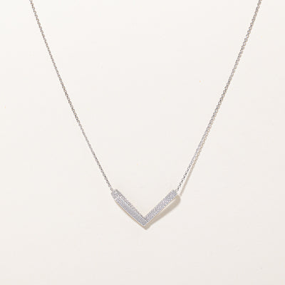18k White Gold Pendant Necklace | 17