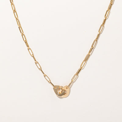 18k Yellow Gold Paperclip Link Cuff Closure Chain | 17