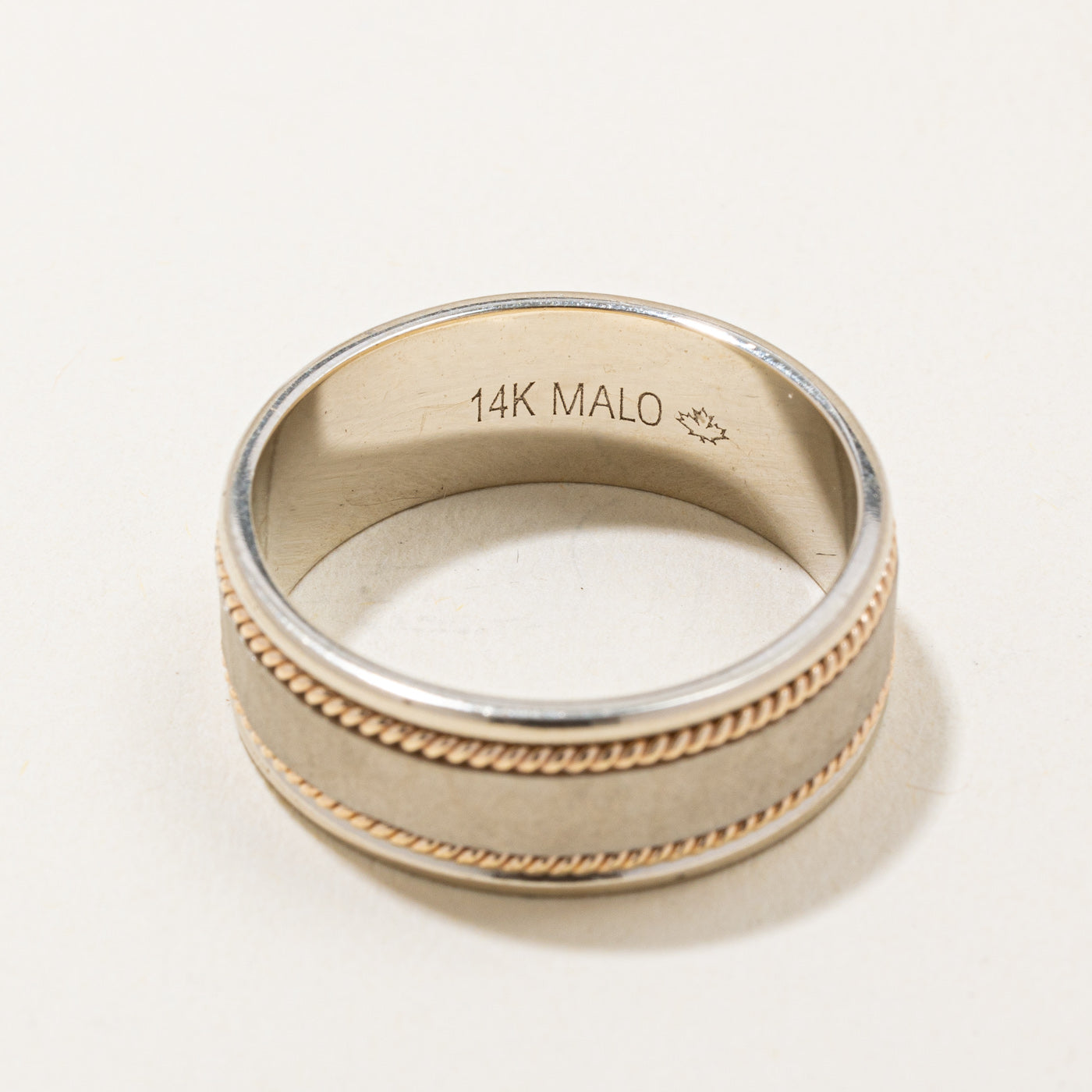 Alliance bicolore en or 14 carats | Taille 10 | 