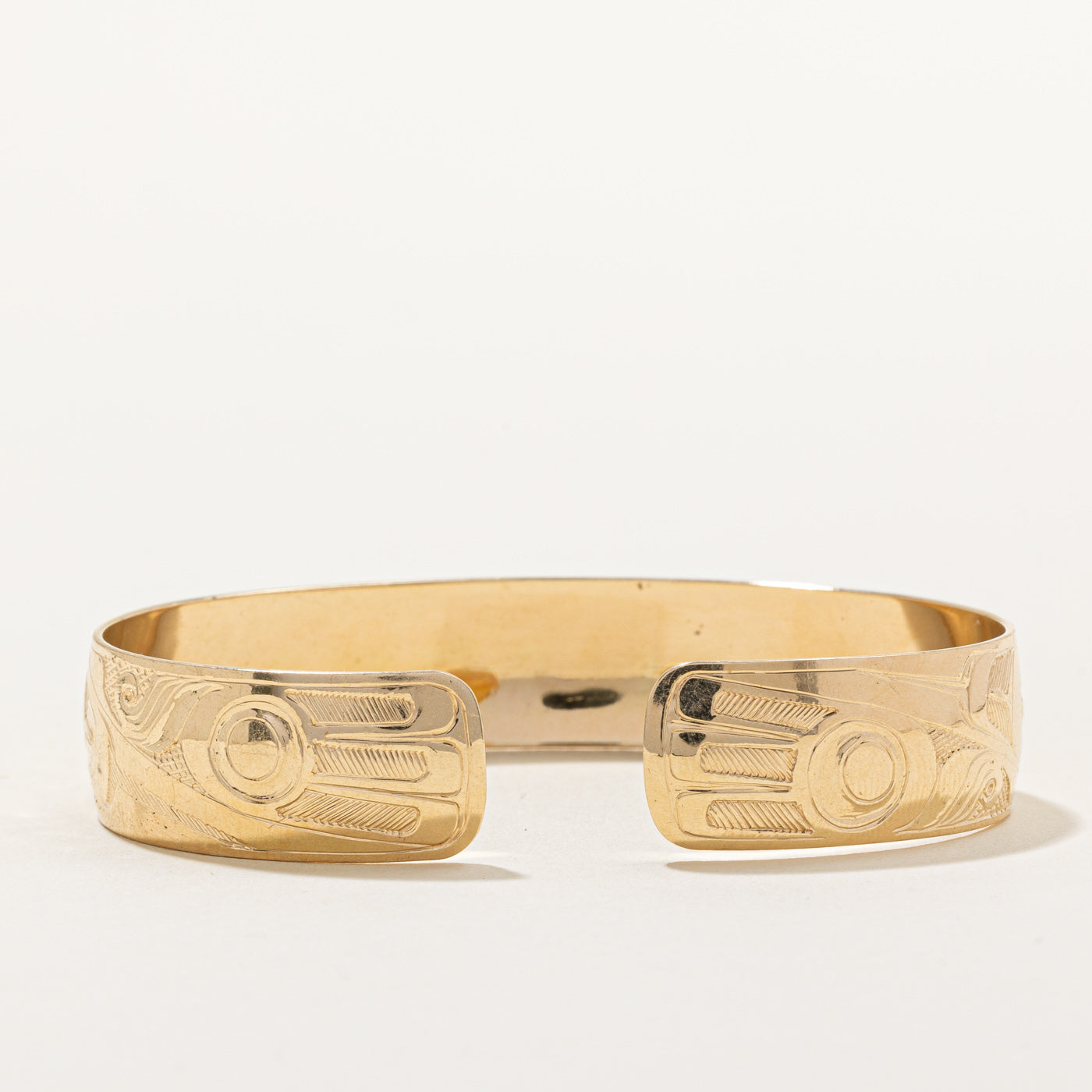 14k Yellow Gold Indigenous Art Bangle | 6.5" |