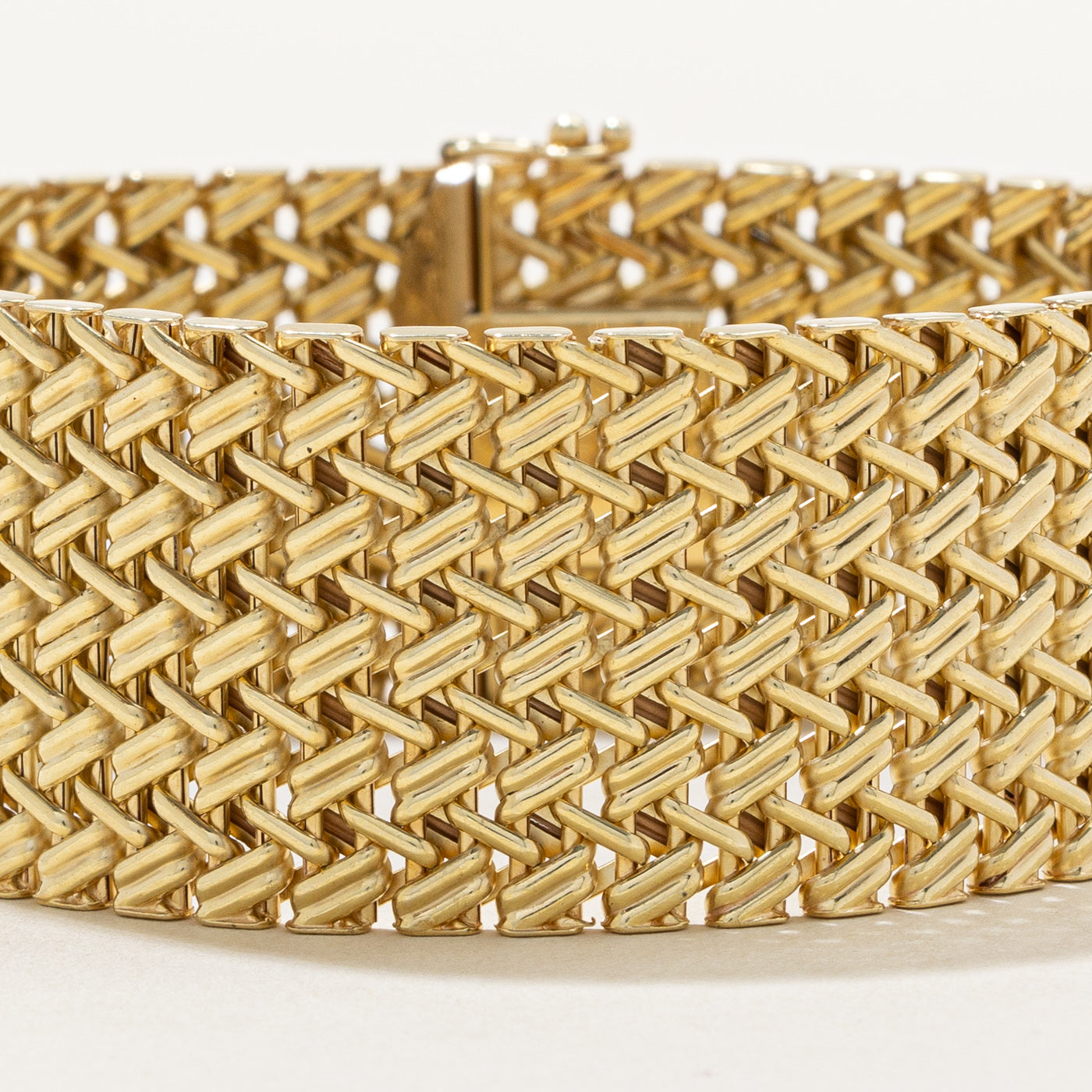 14k Yellow Gold Woven Link Bracelet | 7.5