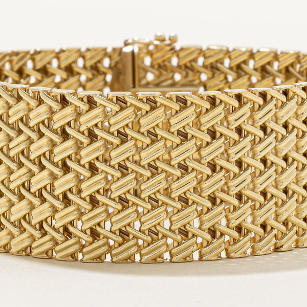 14k Yellow Gold Woven Link Bracelet | 7.5