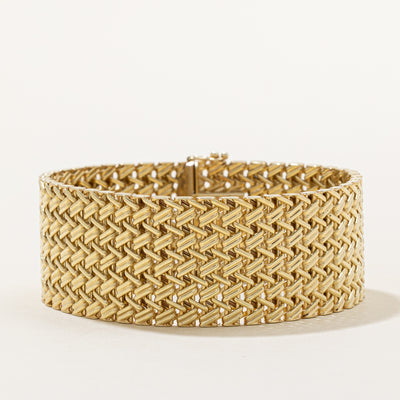 14k Yellow Gold Woven Link Bracelet | 7.5