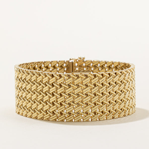 14k Yellow Gold Woven Link Bracelet | 7.5