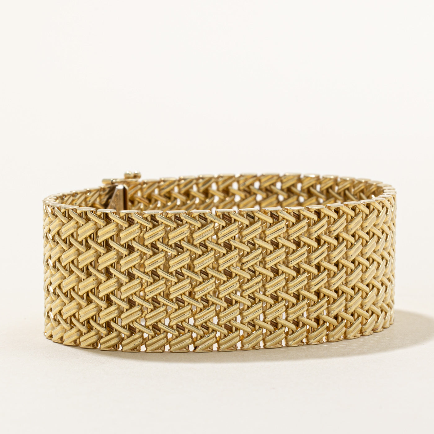 14k Yellow Gold Woven Link Bracelet | 7.5