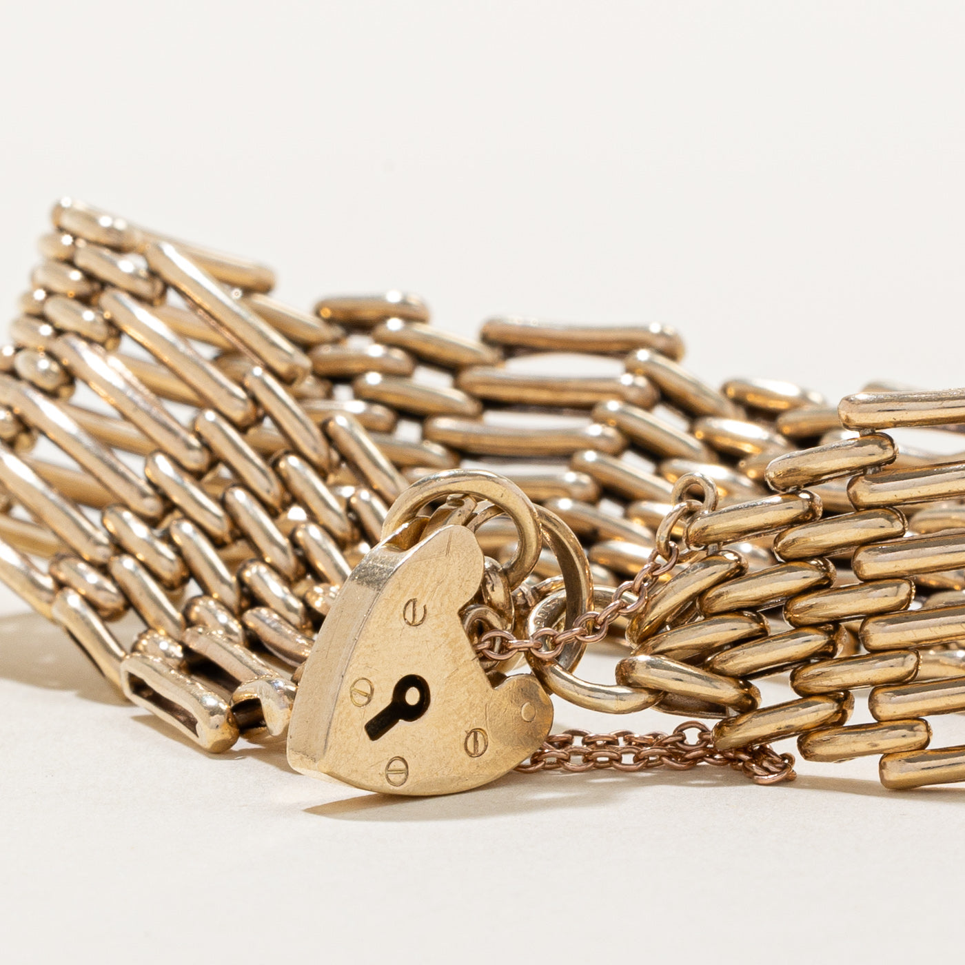 1965 Birmingham Heart Lock Bracelet | 8" |