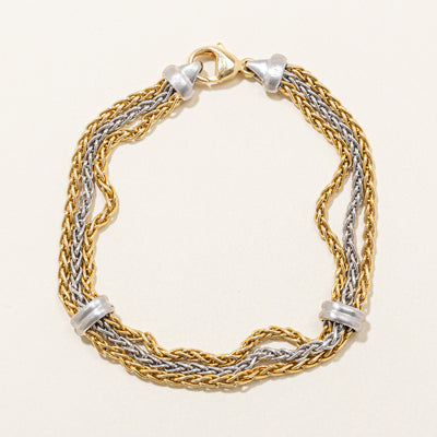 14k Two Tone Gold Bracelet | 7