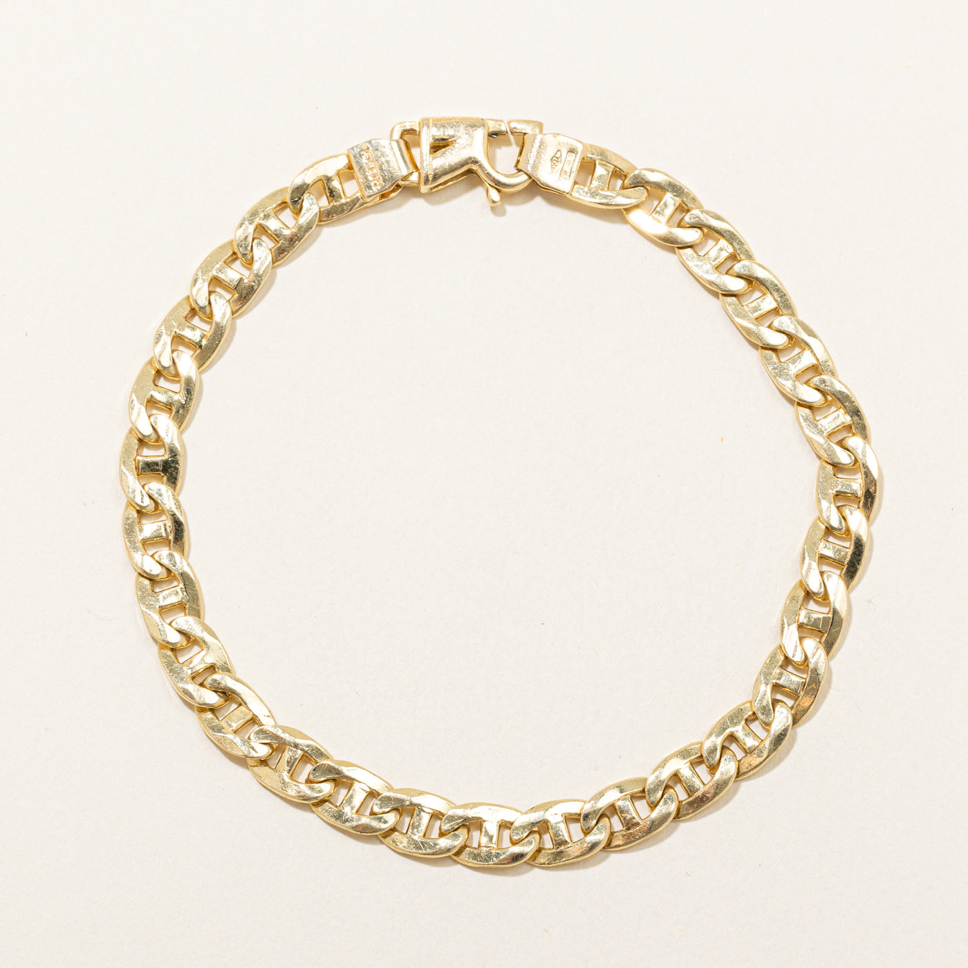Italian 18k Yellow Gold Anchor Link Bracelet | 8" |