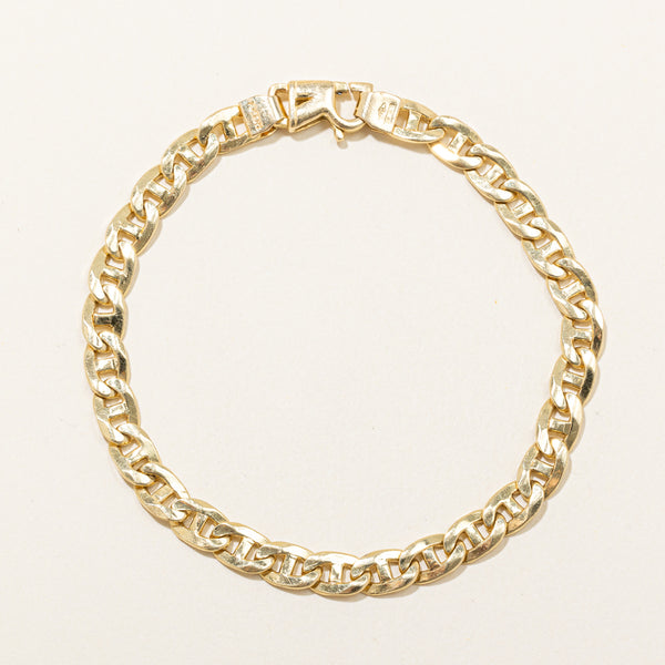 Italian 18k Yellow Gold Anchor Link Bracelet | 8