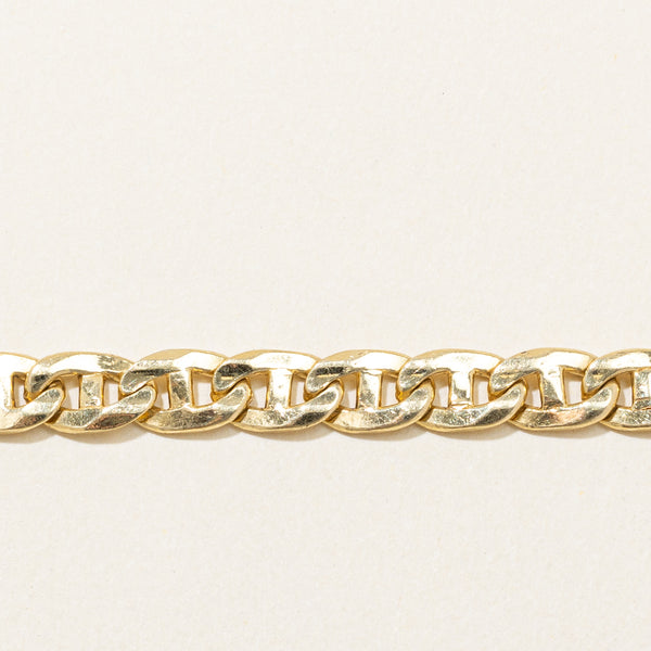 Italian 18k Yellow Gold Anchor Link Bracelet | 8