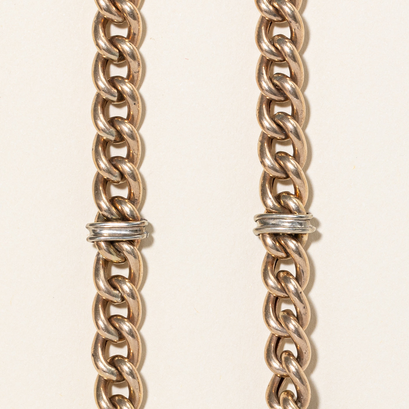 9k Two Tone Gold Toggle Clasp Necklace | 17" |