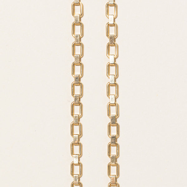 18k Yellow Gold Rectangle Link Necklace | 18