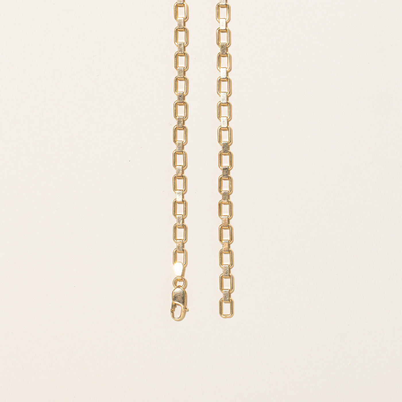 18k Yellow Gold Rectangle Link Necklace | 18