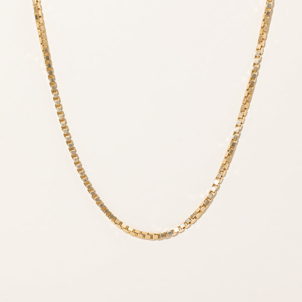 14k Yellow Gold Box Link Chain | 24