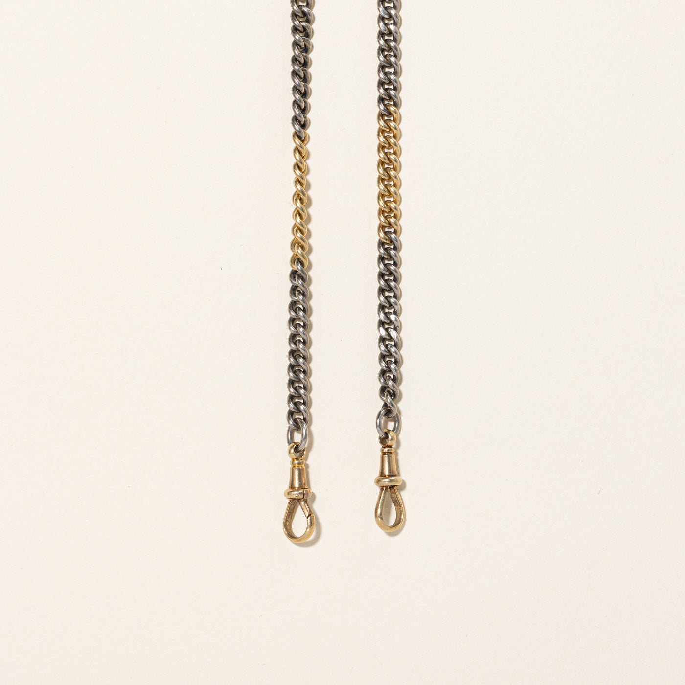 Silver & 18k Yellow Gold Watch Chain | 16" |