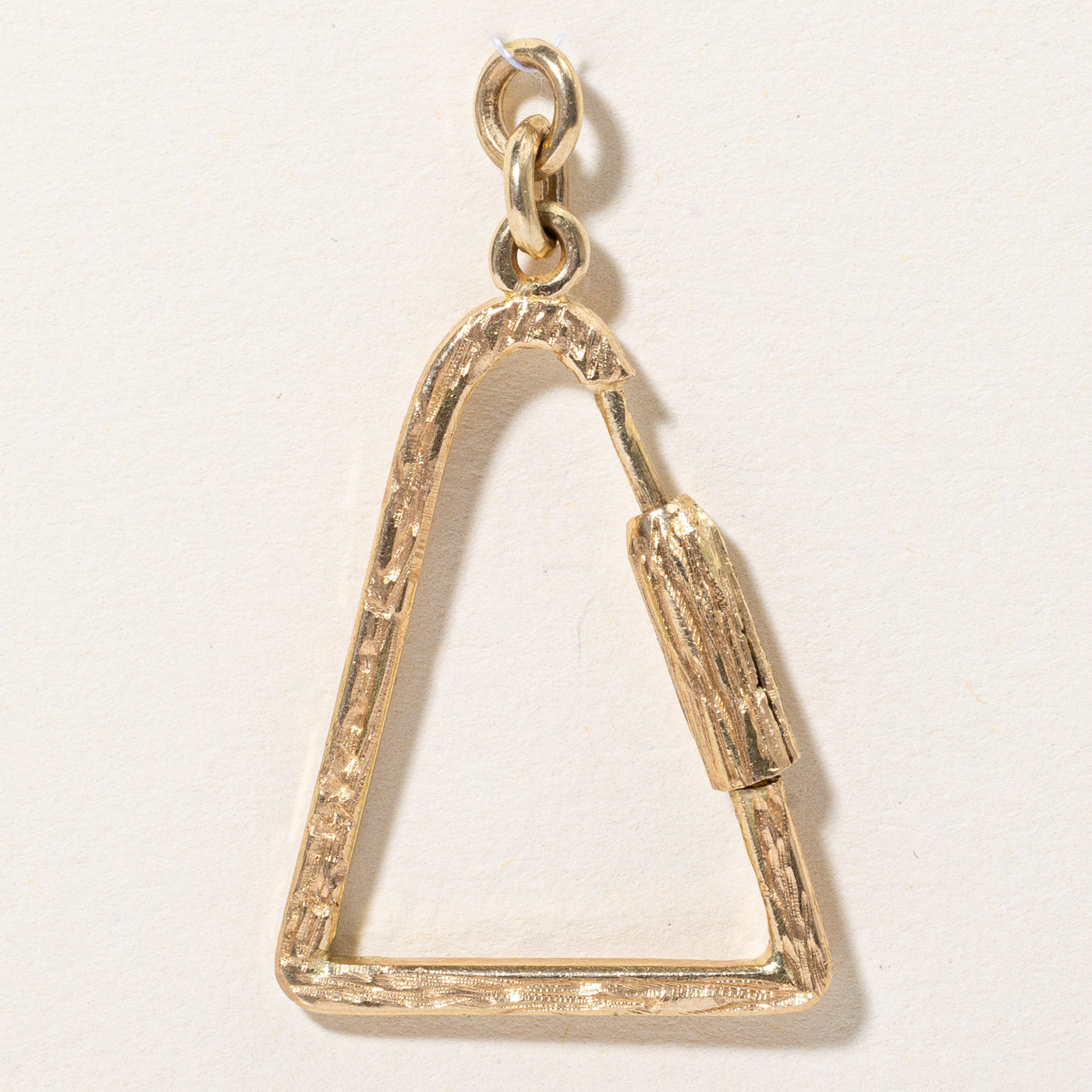 18k Yellow Gold Triangle Carabiner Charm