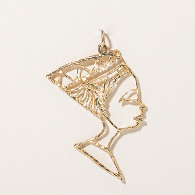 10k Yellow Gold Egyptian Queen Portrait Pendant