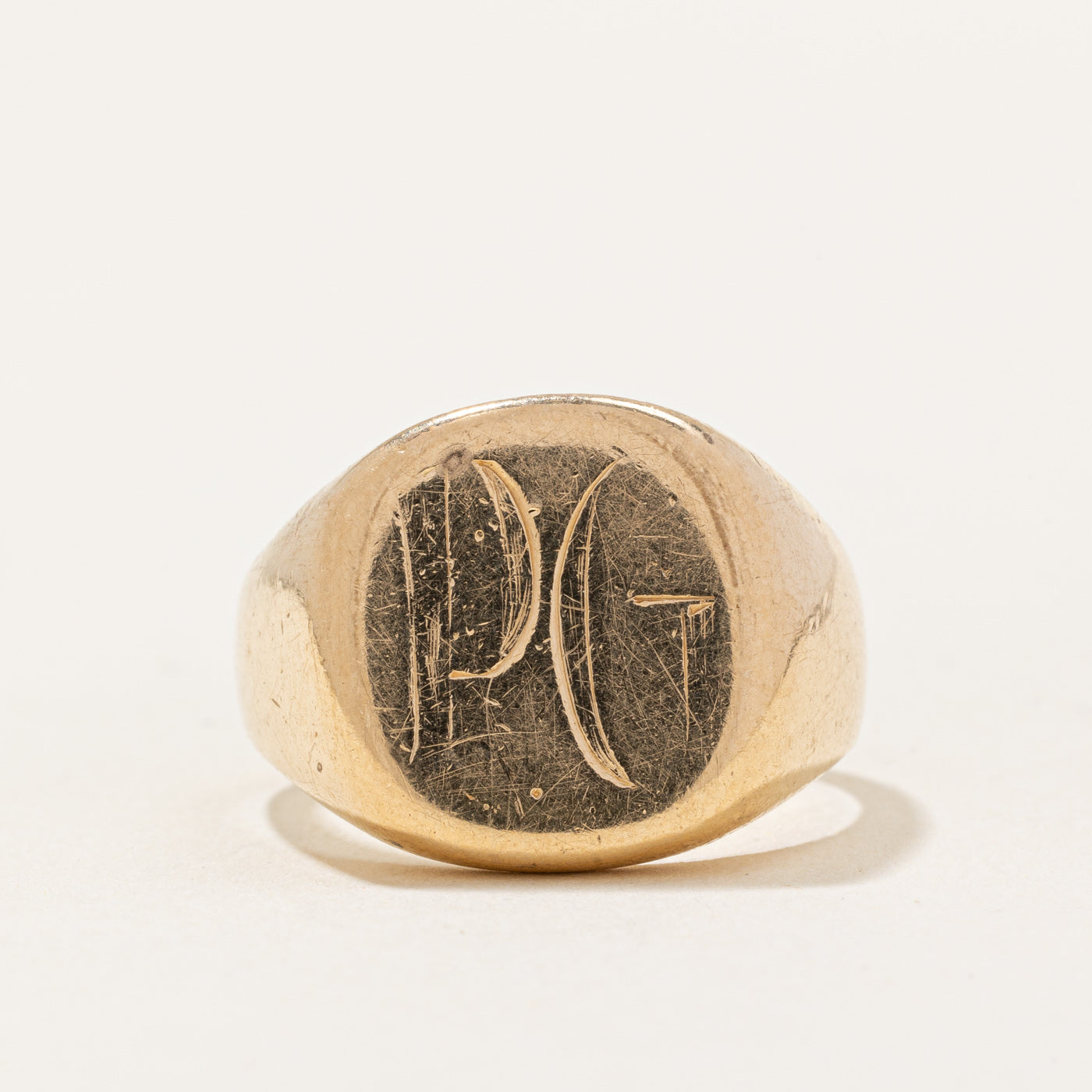 14k Yellow Gold 'PG' Signet Ring | SZ 8.5 |