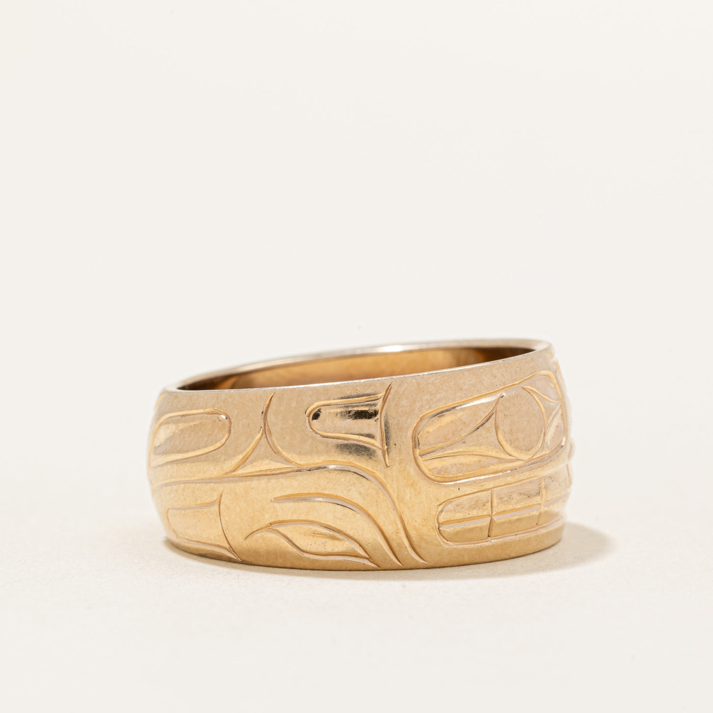 14k Yellow Gold Indigenous Art Band | SZ 10 |