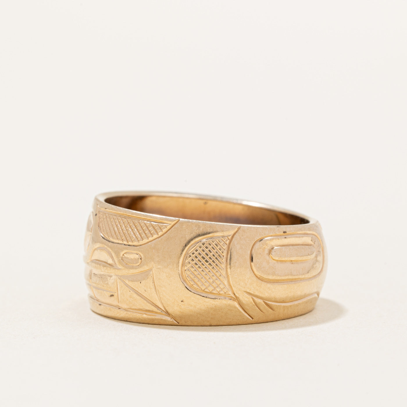 14k Yellow Gold Indigenous Art Band | SZ 10 |