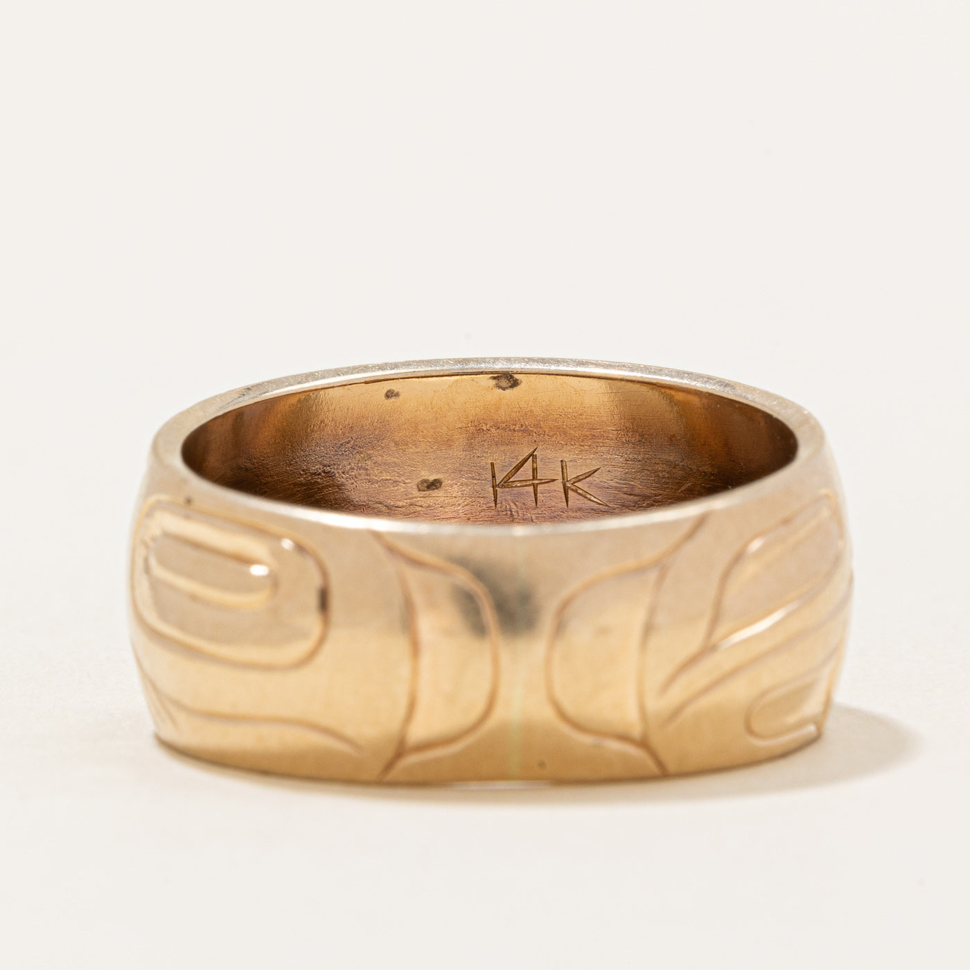 14k Yellow Gold Indigenous Art Band | SZ 10 |