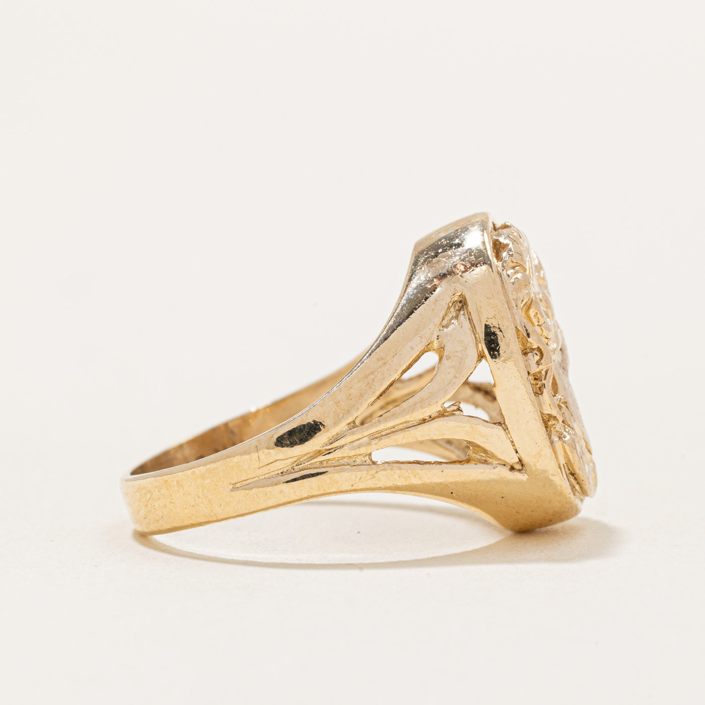 10k Yellow Gold Portrait Ring | SZ 7 |