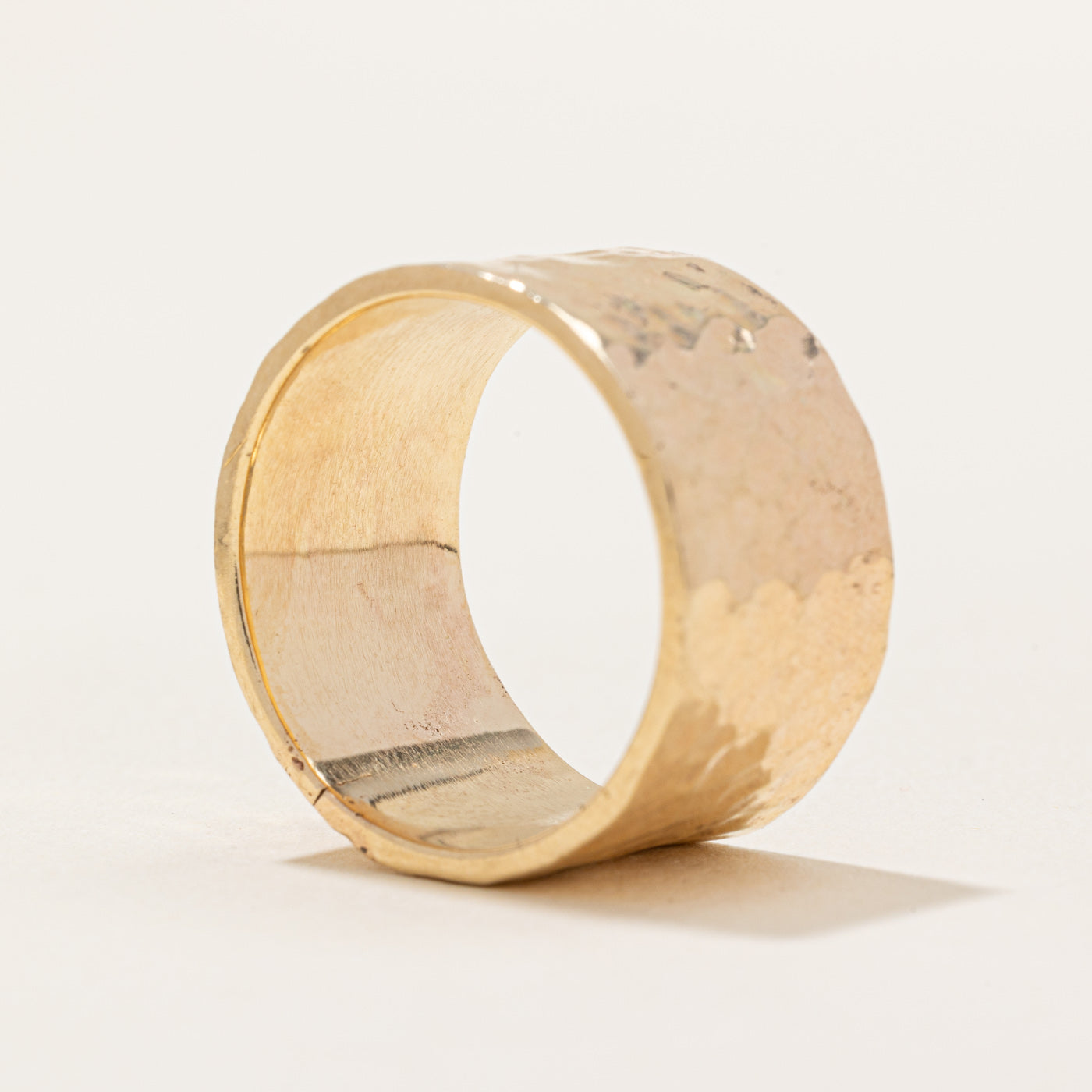 10k Yellow Gold Hammered Finish Ring | SZ 8 |