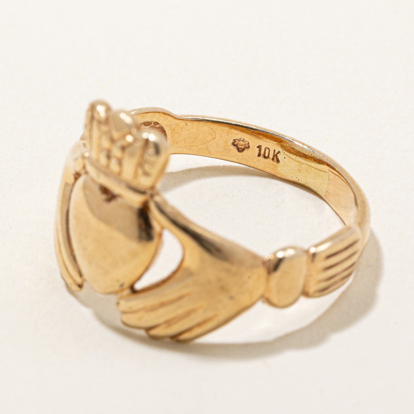 10k Yellow Gold Claddagh Ring | SZ 9.5 |