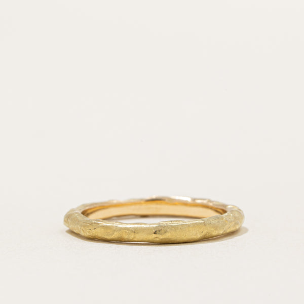 18k Yellow Gold Textured Ring | SZ 6.75 |