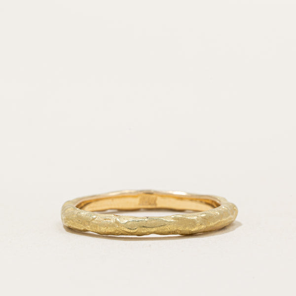 18k Yellow Gold Textured Ring | SZ 6.75 |