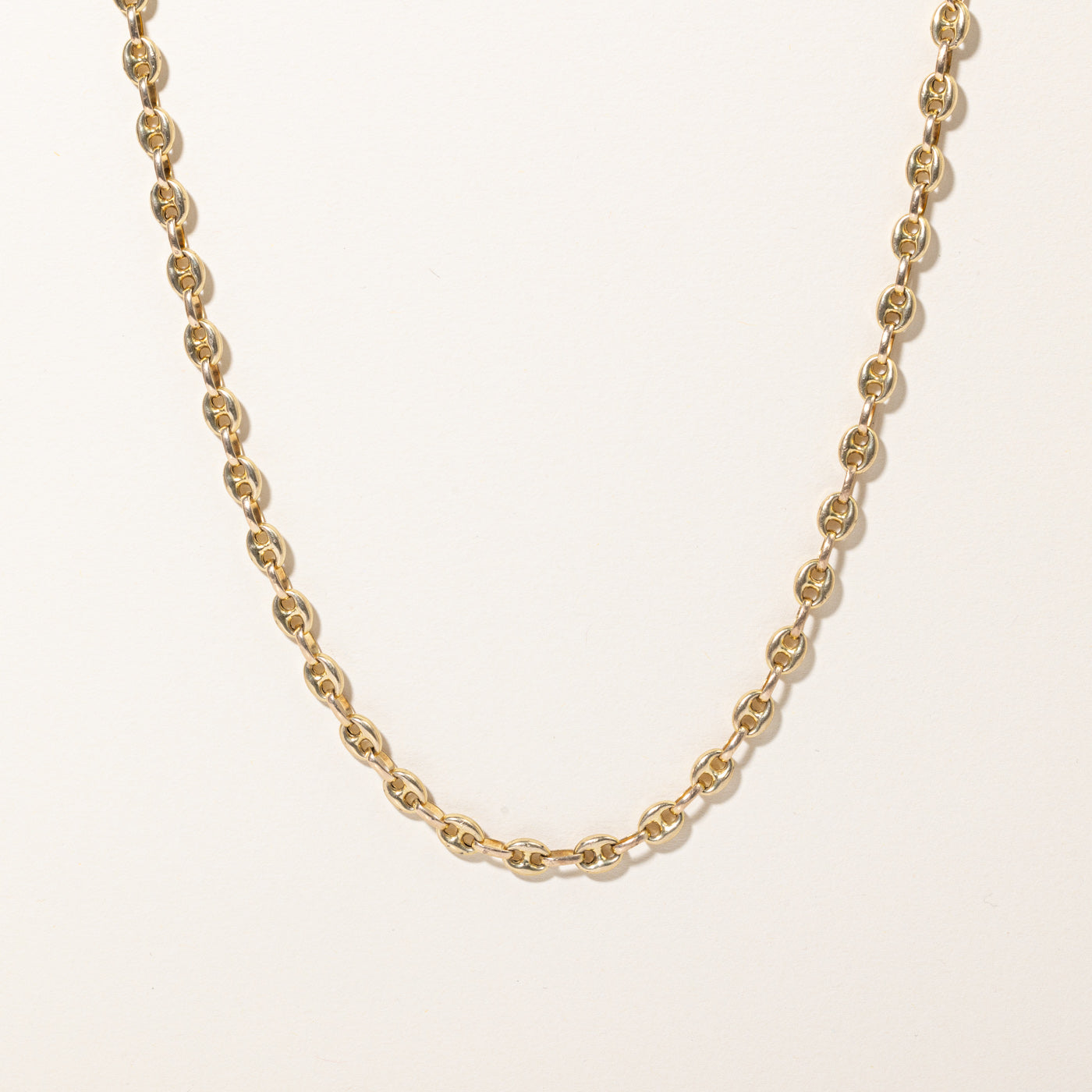10k Yellow Gold Puffed Anchor Link Chain | 28" |