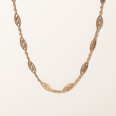 17k Rose Gold Filigree Chain | 16