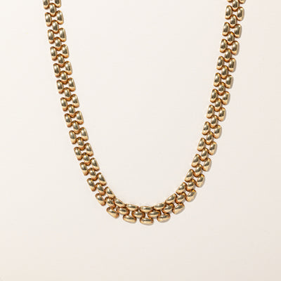 14k Yellow Gold Panther Link Chain | 16