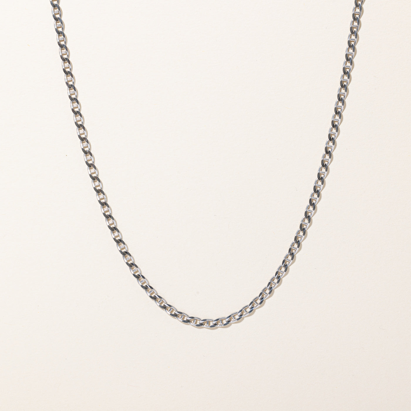 10k White Gold Anchor Link Chain | 22" |