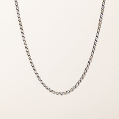 10k White Gold Anchor Link Chain | 22