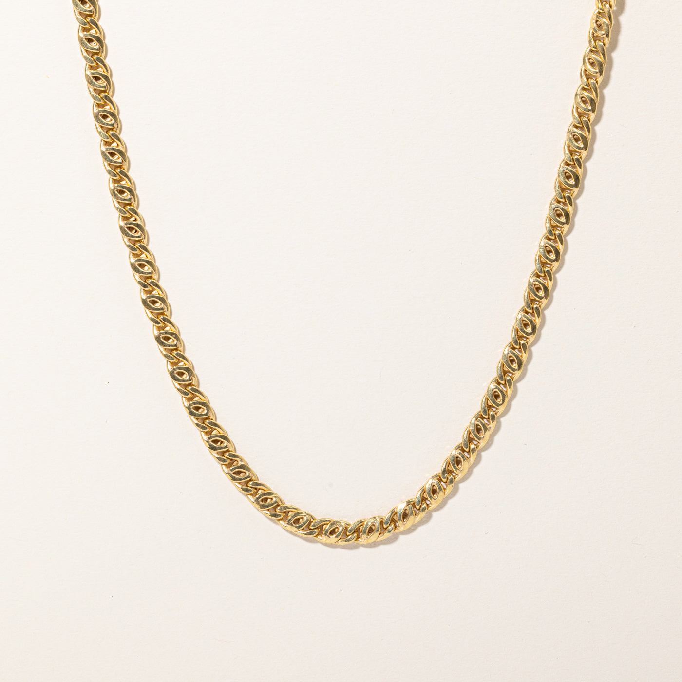 18k Yellow Gold Unique Curb Link Chain | 18" |