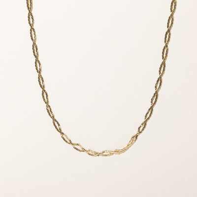 14k Yellow Gold Woven C Link Chain | 32