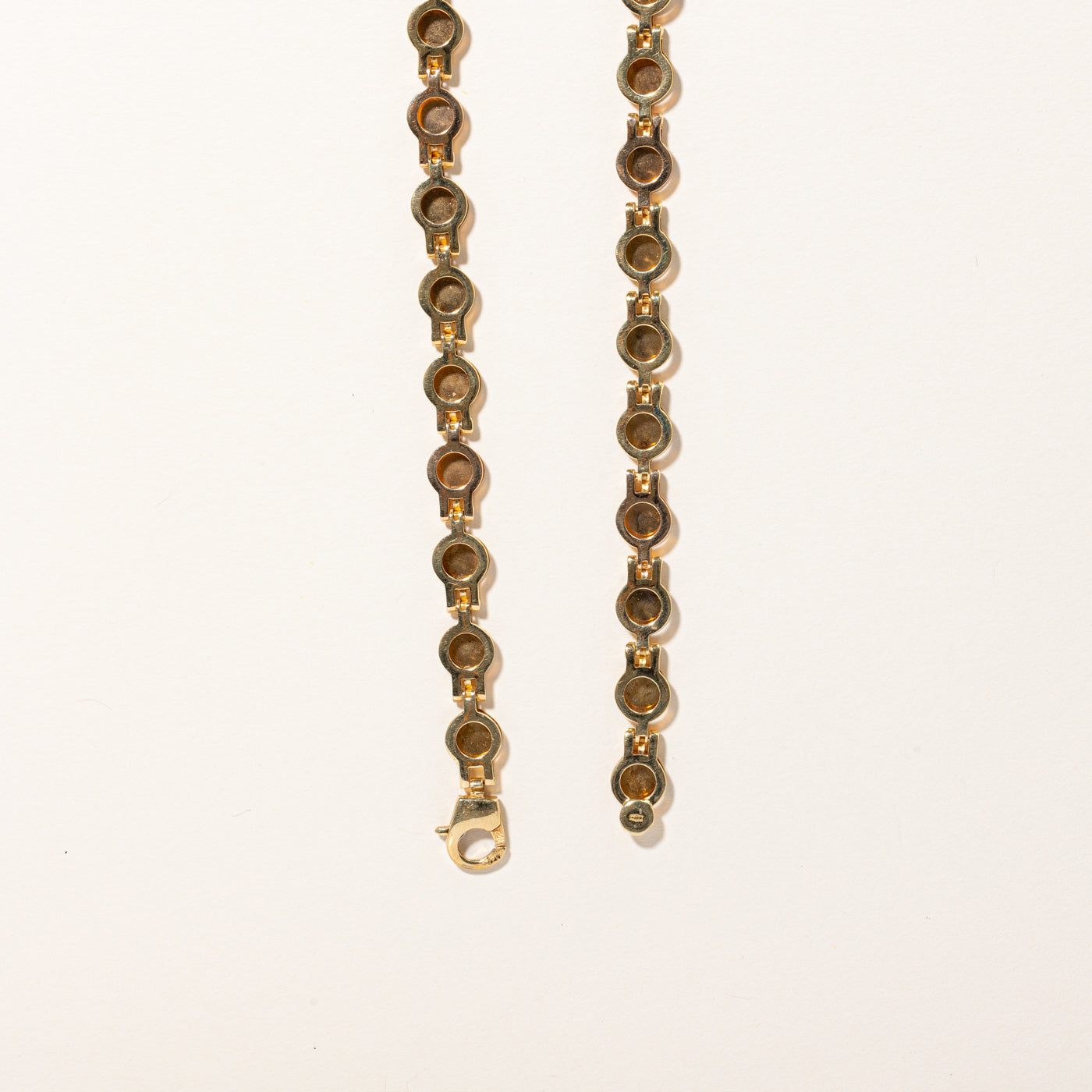18k Two Tone Gold Circle Link Chain | 17" |
