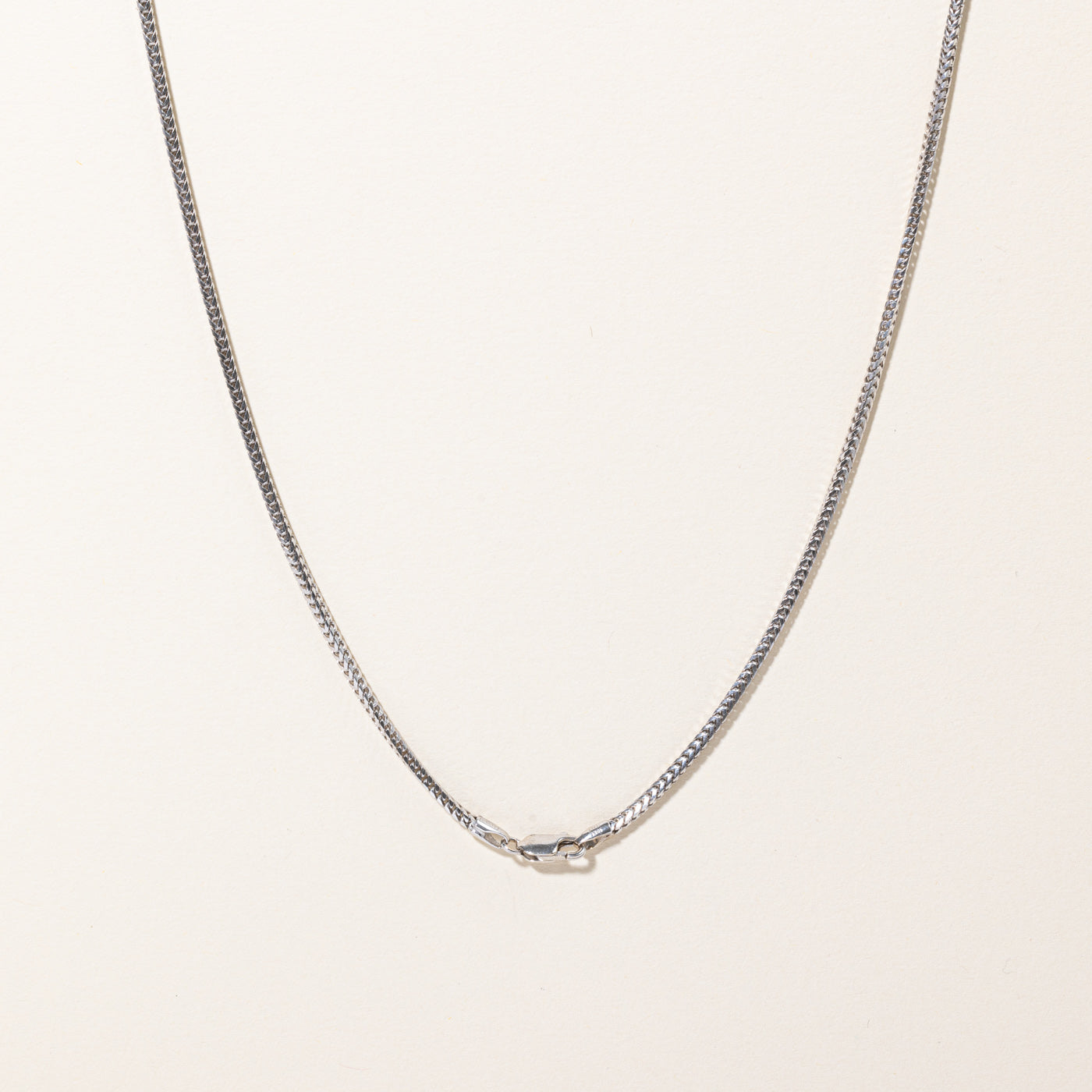 18k White Gold Wheat Link Chain | 18