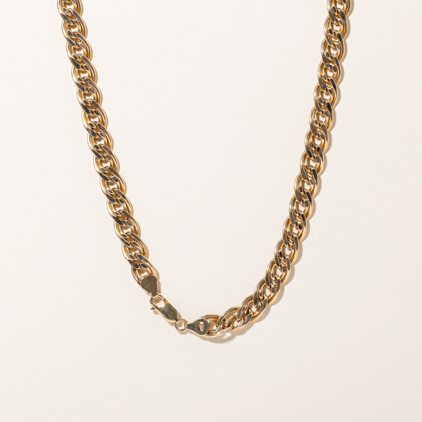 Chaîne à maillons gourmette double en or jaune 14 carats | 18" | 